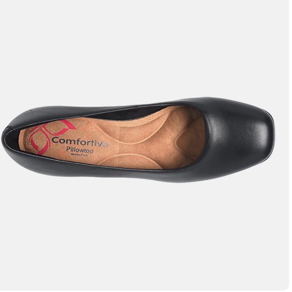Comfortiva Black Leather Comfort Pumps Heels 7 M 38 Euro NIB - Picture 7 of 10